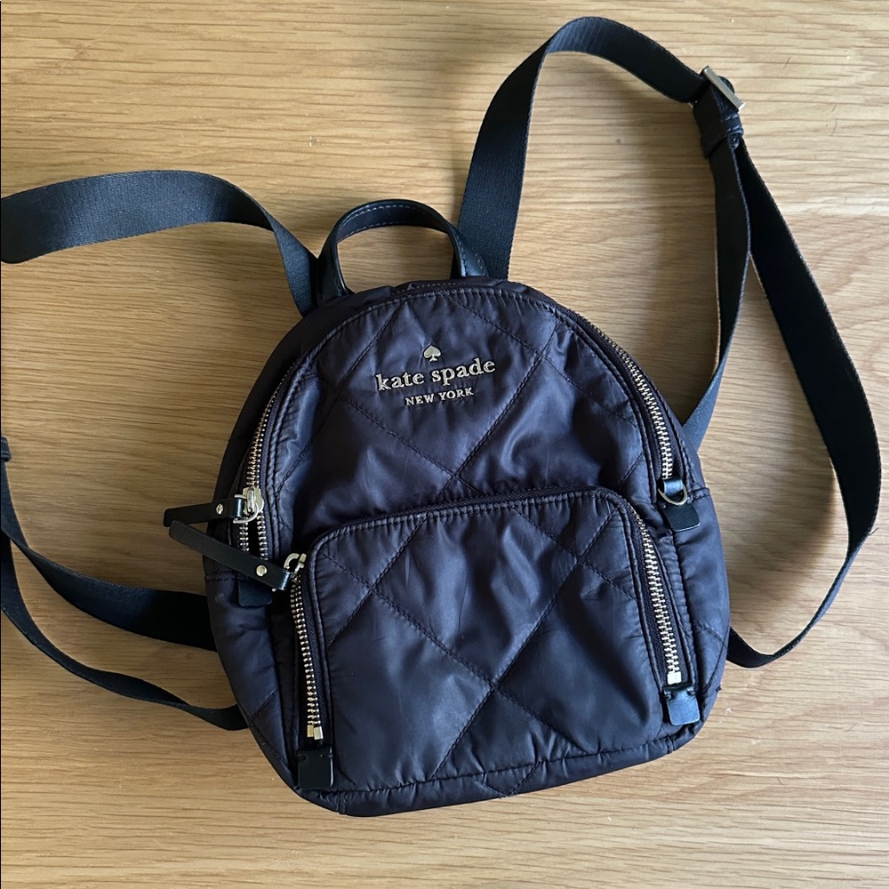Kate Spade Black Quilted Backpack